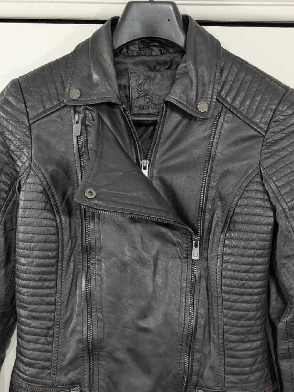 Bod & Christensen Black Leather Jacket - Picture 3 of 11